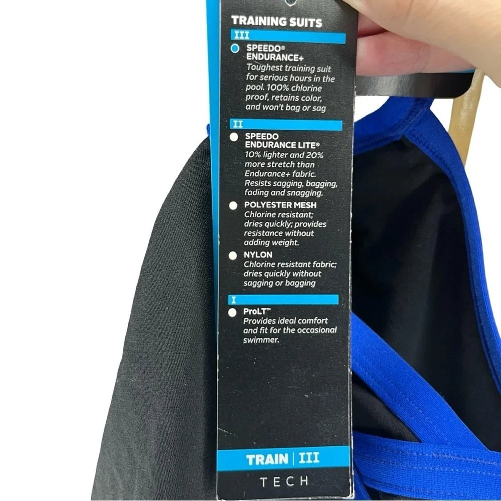Speedo Endurance Black and Blue Training Suit III One Piece Swimwear